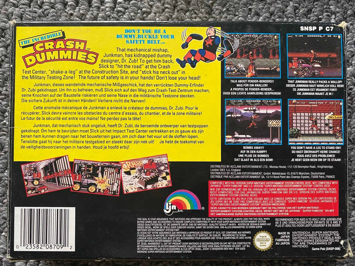 The Incredible Crash Dummies SNES.Incredible crash Test Dummies Super Nintendo