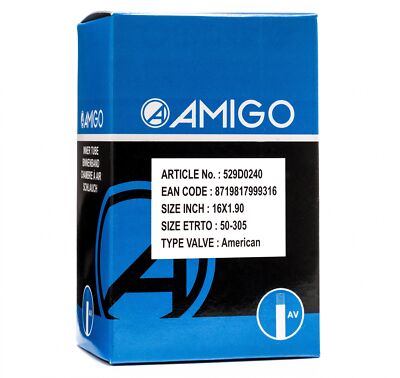 AMIGO Fahrradschlauch 16 Zoll 50-305 - autoventil