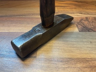 Vintage Blacksmith Anvil/Forge Tinsmith 2 lb. 4 oz. Cross Peen Hammer Stamped W