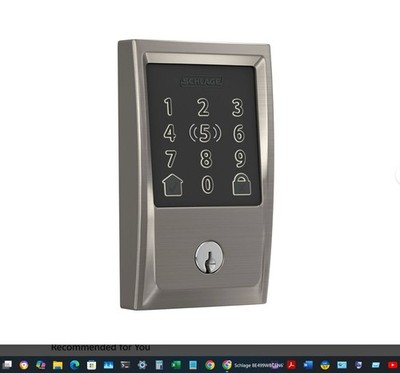 Schlage Century Silver Electronic Encode PLUS Smart Wi-Fi Deadbolt & Alarm New
