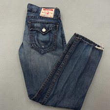 TRUE RELIGION Ricky Big T Men's 34x34 Distressed Button Fly Flap Made in USA