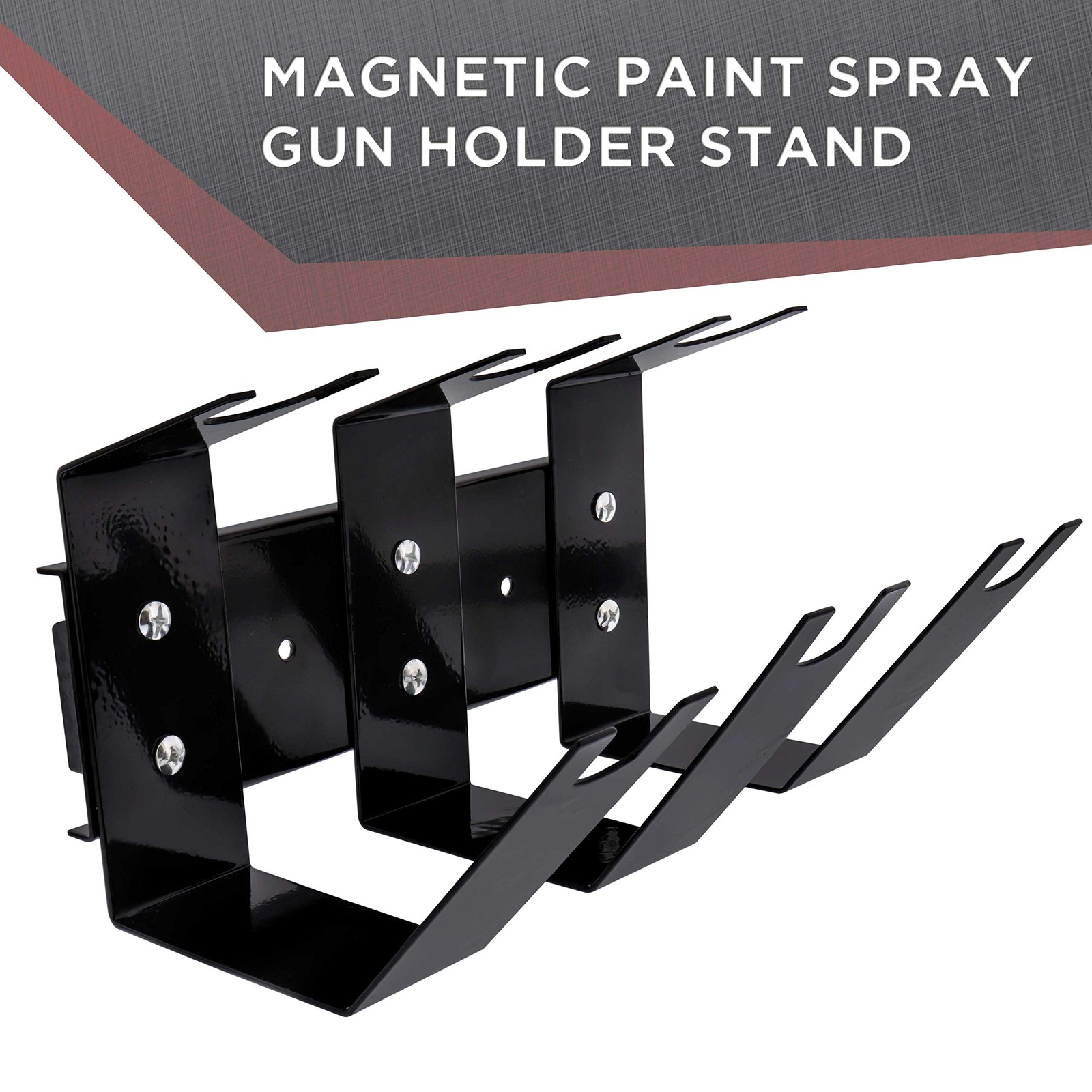 Magnetic Paint Spray Gun Holder Stand, Holds 3 Gravity Feed, Siphon or Pressu...