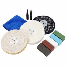 11PC BENCH GRINDER METAL POLISHING KIT 6" X 1/2" ALUMINIUM ALLOY BRASS STEEL