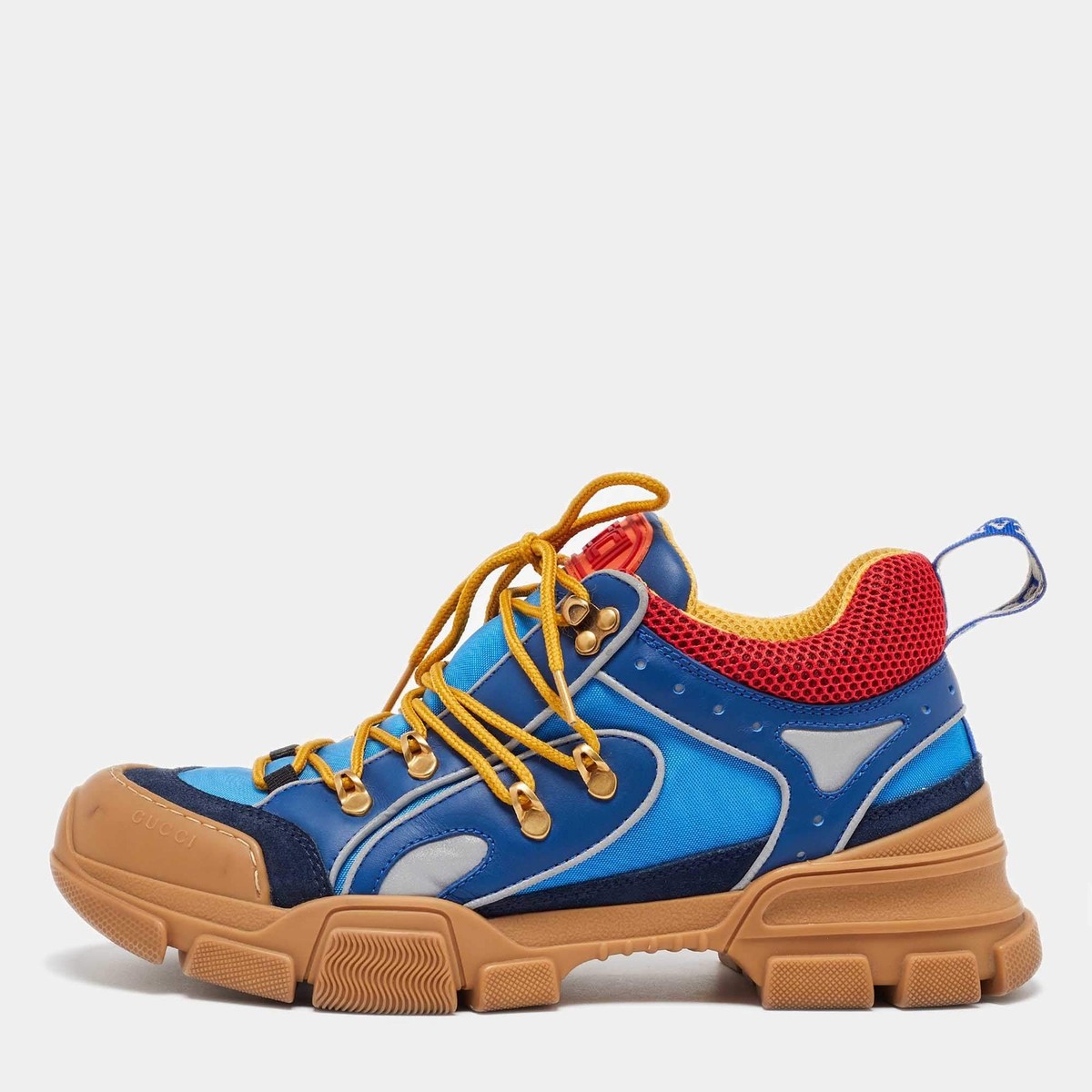 Gucci Multicolor Leather and Mesh Flashtrek Reflective Sneakers