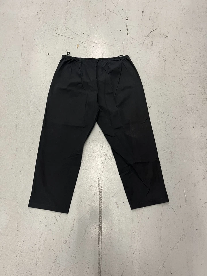 Pantalones deportivos para mujer Eileen Fisher grandes negros elásticos pierna recta cremallera lateral mosca Foto 2 de 4