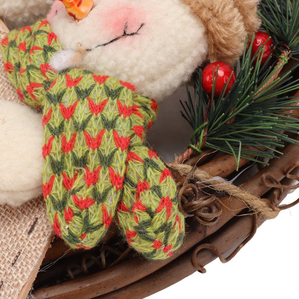 1 Christmas Wreath Durable Joyful Vibes For Door Decor Rattan Style ...