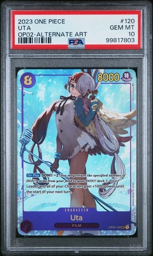 2023 ONE PIECE OP02-PARAMOUNT WAR ALTERNATE ART #120 UTA PSA 10