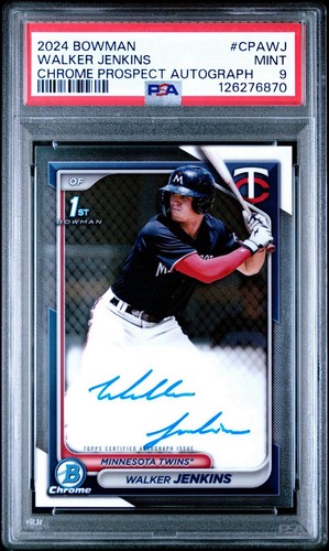 2024 Bowman Walker Jenkins Chrome Auto 1st Prospect #CPA-WJ Twins PSA 9