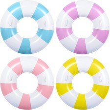 2 Pcs Large Pool Floats Swim Ring with Handles 47.24 Inch Inflatable Swimming