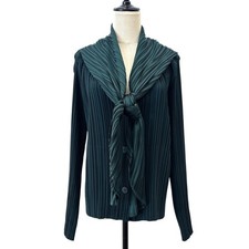Excellent condition Issey Miyake Pleats Jacket IM81FD131 Size 3 Green Women Vi