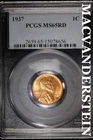1937 Lincoln Wheat Cent- PCGS MS 65RD Lustrous- No Reserve #SLA730