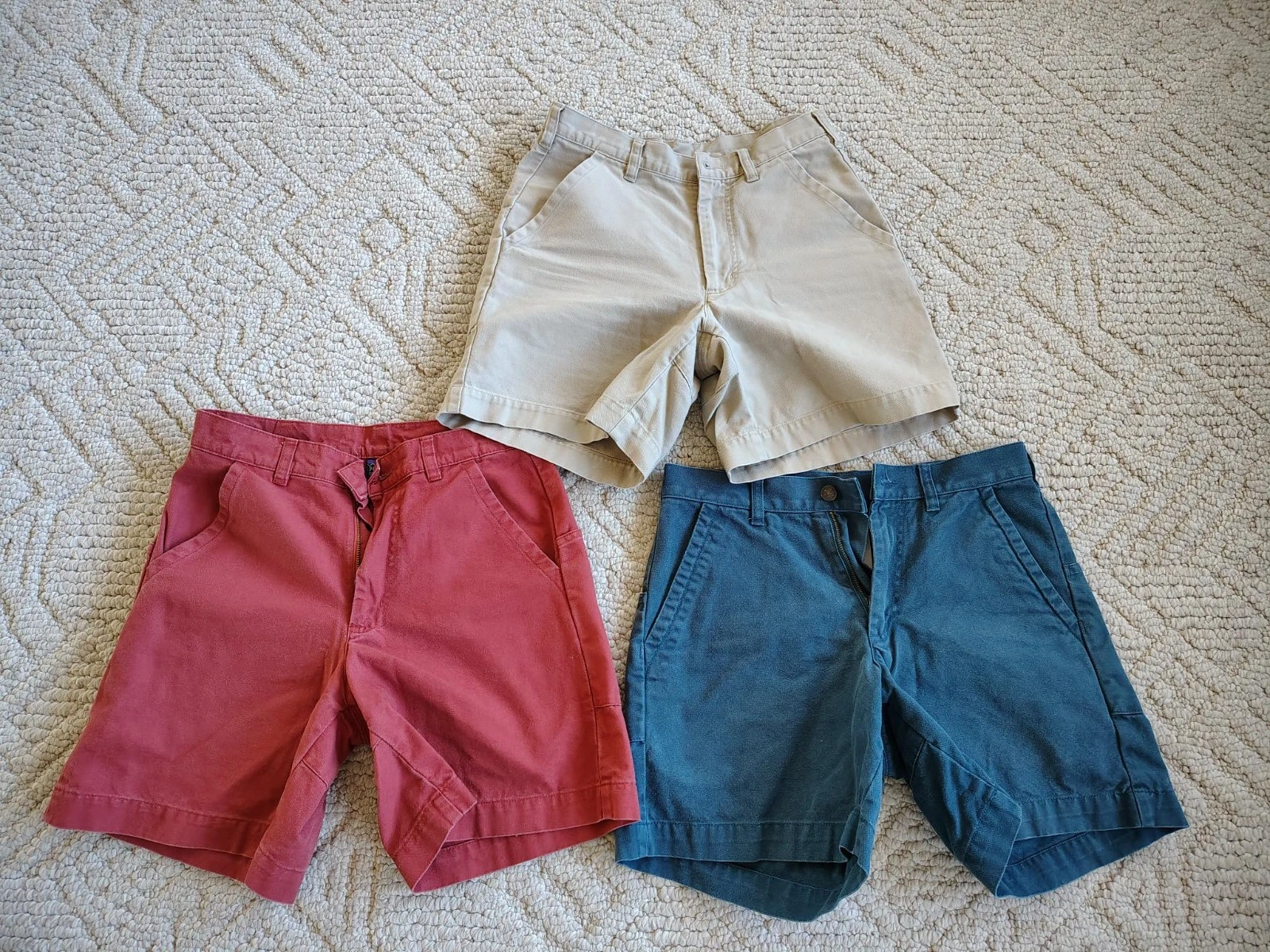 Patagonia Stand Up Shorts Mens 28 Organic Cotton Canvas 7” Inseam Lot of 3