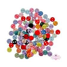 Pack Of 100 Tiny Small Buttons For Sewing Doll Clothes Crafts Assorted Mini 4mm