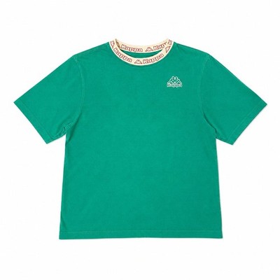 Kappa Logo Collar Graphic T-Shirt Green