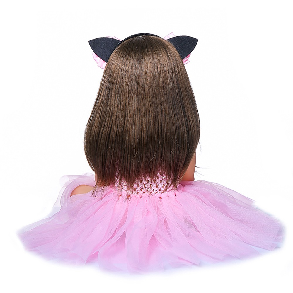 Decdeal 22 Inch Reborn Baby Doll Silicone Full Body Lifelike Cute Bath MSTA