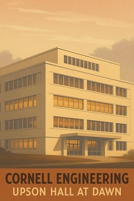 Cornell Engineering Poster   Upson Hall at Dawn - 24x36  - Hi-Res  Premium