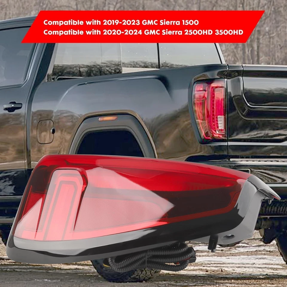 LED Type Tail Light Assembly Compatible with 2019-2024 GMC Sierra 1500 2500 H... - Image 3 of 4