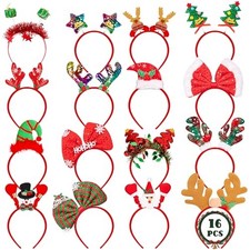 Christmas Headbands for Women, Christmas Accessories Headwears for Xmas 16 Pcs