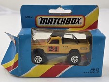 1981 Vintage Matchbox MB63 4x4 Open Back Truck - Yellow #24 Livery Boxed. Macau