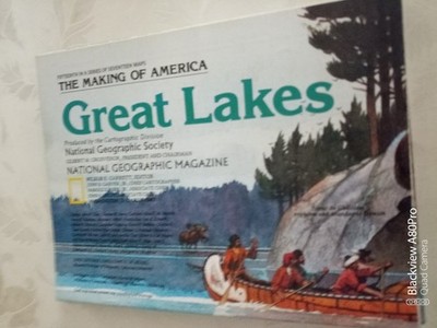 National Geographic Map 1987-7 GREAT LAKES The Making Of America Gut