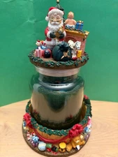 Our America Yankee Candle Jar Candle Holder Topper Set Santa's Workshop