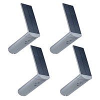 4X Outdoor Solar Wandleuchte Ilias IP44 3000K 100 Lumen Bewegungsmelder Alugrey