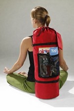Yoga Mat Bag Backpack Lightweight Nylon Yoga Carrier Adjustable Straps New Red