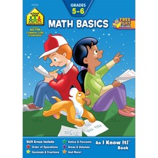 School Zone - Math Basics 5-6 Workbook - 32 Pages, Ages 10 to 12, 5th Grade,...