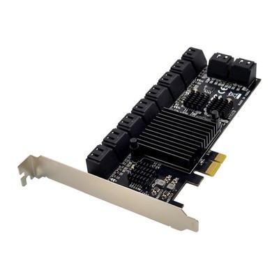 PCIe x1 SATA 6Gbps Server/NVR/DVR Storage Expansion Adapter Card ASM1064 