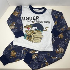 Vintage Y2K Scooby Doo Matching Pajama Set Well Loved Retro Construction Scooby