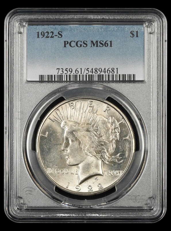 1922 S $1 PCGS MS61