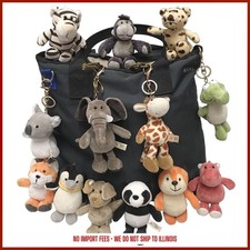 Cute Cartoon Animal Plush Keychain 15Cm Turtle Elephant Tiger Lion Hippo Raccoon