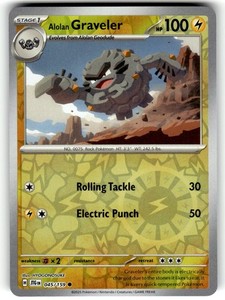 Pokemon SV09 Journey Together Card 045/159 Alolan Graveler Reverse Foil