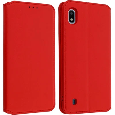 AVIZAR Housse pour Samsung Galaxy A10 Étui Folio Fonction Support Vidéo Rouge