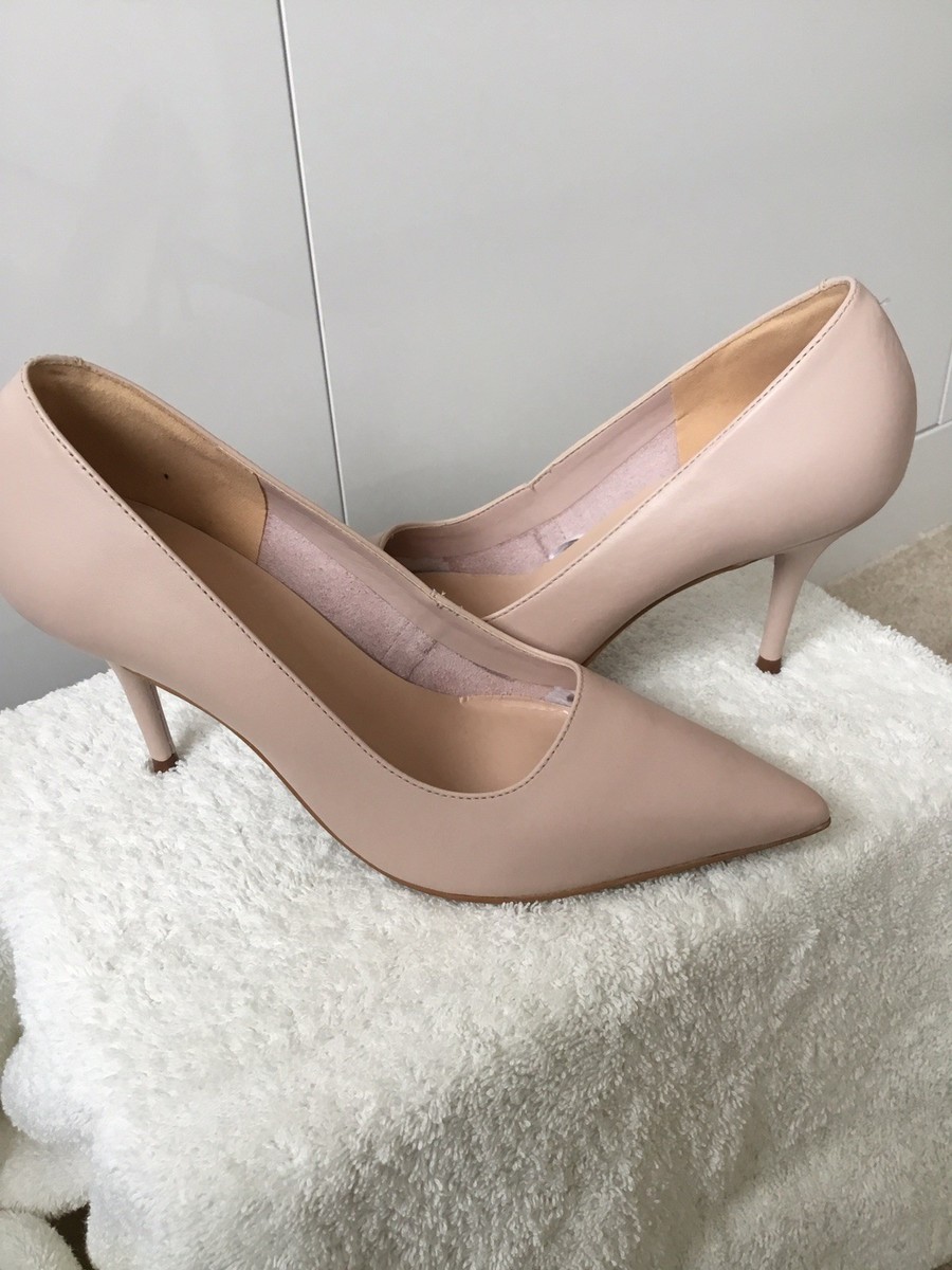 Pale Pink/Nude NEXT Forever Comfort Leather Heeled Court Shoes UK