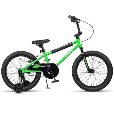 BMXバイク　キッズ 18in Kids BMX Bike w/ Training Wheels Coaster Brake Ages 6-9 Green