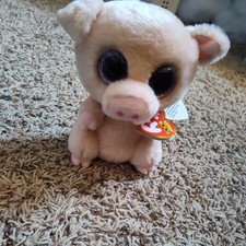  Ty Beanie Boos PIGGLEY the Pig 2017 Plush Stuffed Animal 6" Inch Piglet Pink