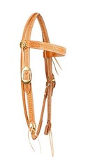 Showman Argentina Cow Leather Browband Headstall w/ Stamped Design