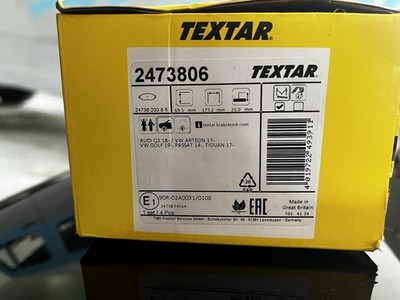 For Volkswagen Tiguan 2017-2018 Textar 2473806 Replacement Front Disc Brake Pads