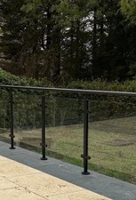 BLACK Stainless Steel Glass Balustrade Post - Round – 978mm – End / Mid / Corner