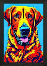 Pop Art Dog 09 Framed Wall Art Poster Canvas Print Picture