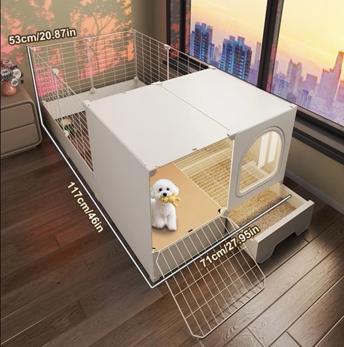 Image showcasing Dog Puppy Palace-Kennel,Crate,Cage, House- One Bedroom Play Area ...