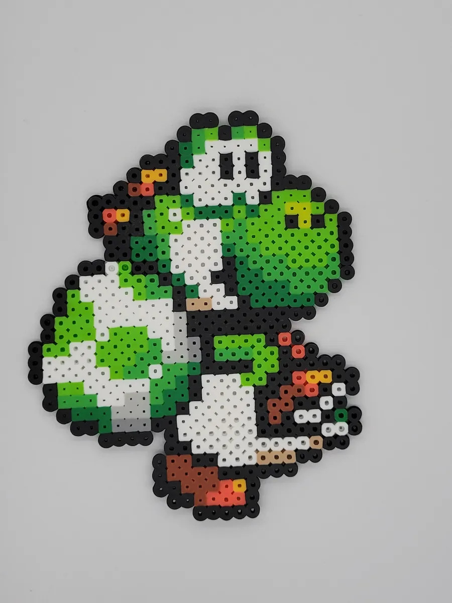 Yoshi Perler Bead Keychain & Magnet - Super Mario Pixel Art Gift