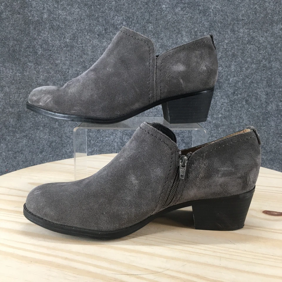 Naturalizer Botas Mujer 11 Anchas Zarie Botín Gris Cuero Informal Bloque Foto 2 de 4