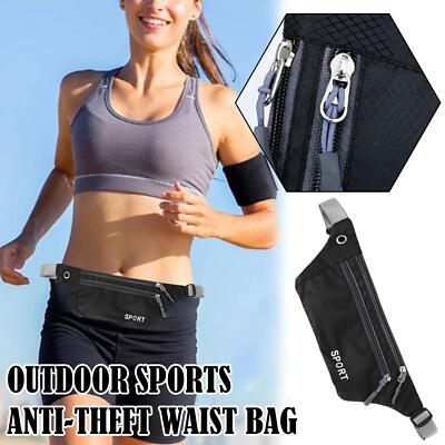 Running Belt Fanny Pack Waist Pouch Outdoor Camping Hiking Zip Waterproof Bag*1