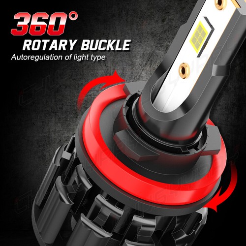 CHUSYYRAY H11 H8 H9 LED Headlight Low Beam Bulbs 4000LM 6500K Xenon White 2Pcs - Picture 6 of 12