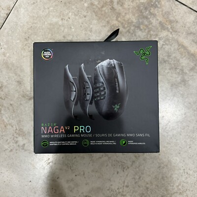 Razer - Naga V2 Pro - MMO Wireless Gaming Mouse - Black - New Sealed
