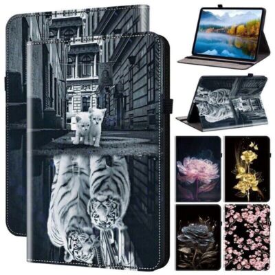 Tiger Flower Tablet Case For iPad 11 10 9 8 7 6 5 Mini 3 4 5 6 7 Pro Air 1 2