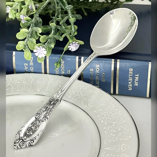 Wallace Rose Point Sterling Soup Spoon 5 7/8"  Round Bowl Vintage Replacement