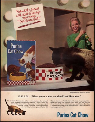 1965 Vintage ad Purina Cat Chow Actress Abigail Shelton retro fashion   11/12/22